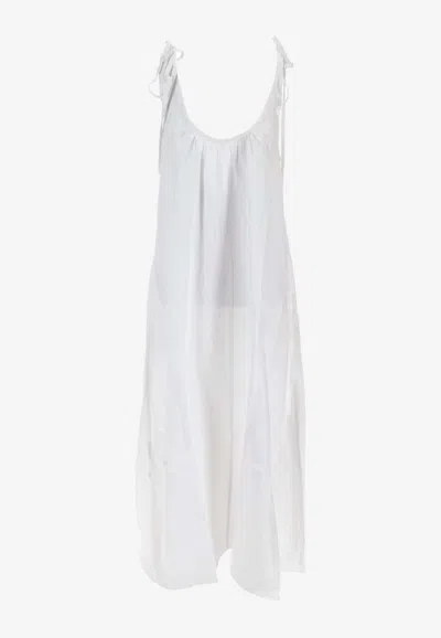 Anine Bing Flora Sleeveless Midi Dress In White