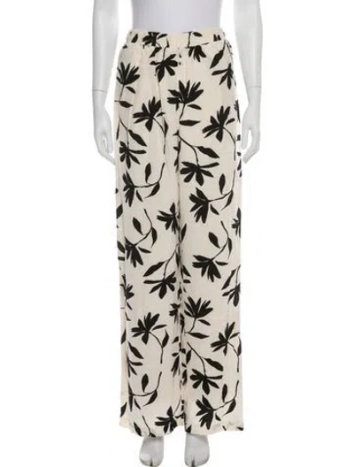 Pre-owned Anine Bing Floral Print Pleated Accents Sweatpants In Neutral