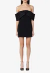 Anine Bing Fleur Off-shoulder Mini Dress In Black
