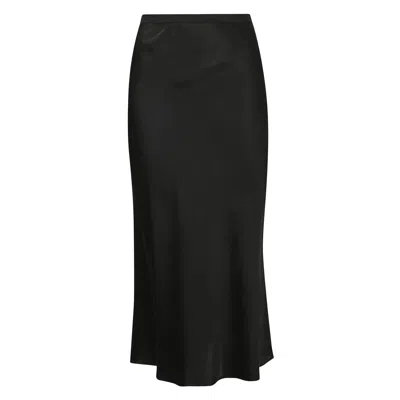 Anine Bing Fluid Silk Maxi Skirt With High Waist In Black