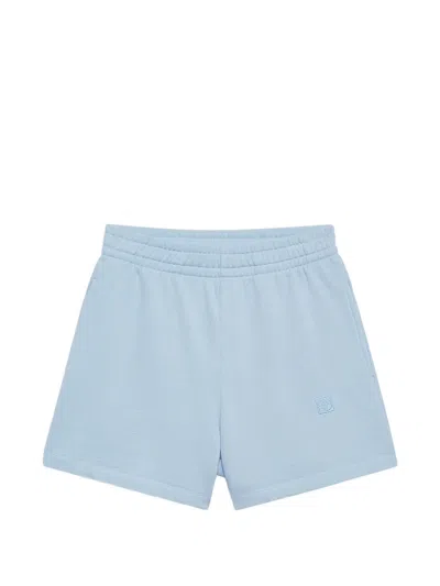 Anine Bing Framed Monogram Kam Shorts In Blue