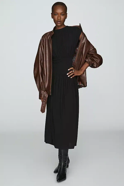 Anine Bing Fran Midi Dress In Black