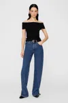 Anine Bing Shoulder Design Fitted Silhouette Soft Stretchable In Black