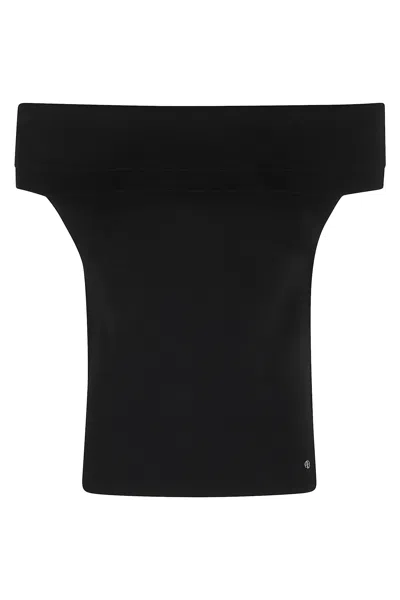 Anine Bing Shoulder Design Fitted Silhouette Soft Stretchable In Black