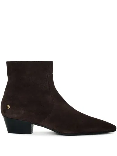 Anine Bing Freya Pointed-toe Boots In Brown