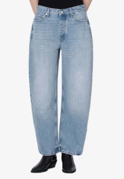 Anine Bing Five-pocket Denim Trousers Featuring Belt Loops In Blue