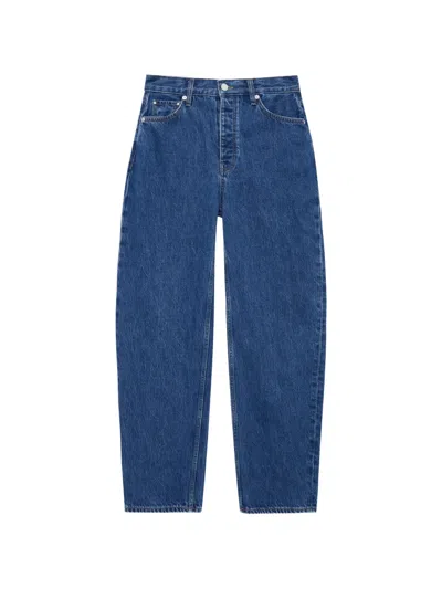 Anine Bing Fritz Logo-patch Jeans In Blue