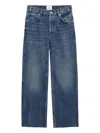 Anine Bing Gavin Button Frayed Jeans In Blue