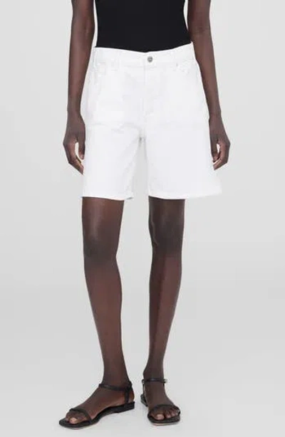 Anine Bing Gavin Cotton Shorts In Ivory