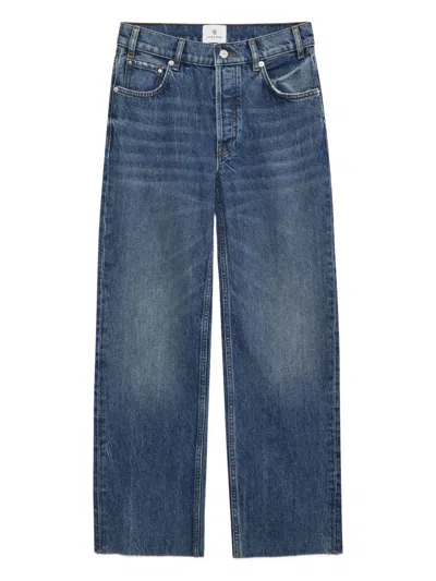 Anine Bing Gavin Frayed-hem Jeans In Blue