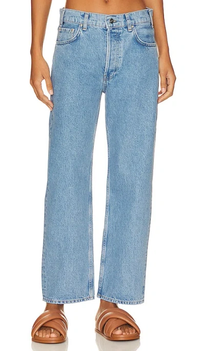 Anine Bing Hugh Logo Patch Wide-leg Jeans In Blue