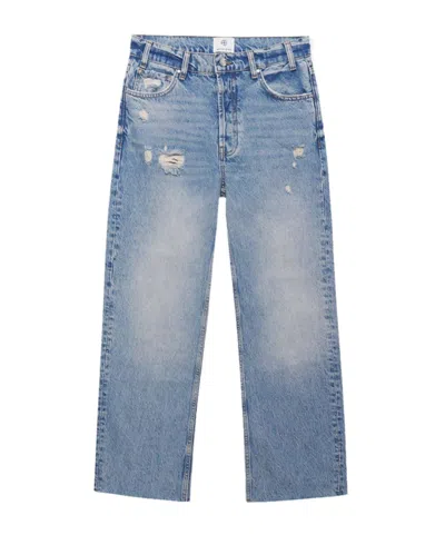 Anine Bing Gavin Mid-rise Straight Jeans In Blue