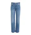 Anine Bing Hugh Logo Patch Wide-leg Jeans In Blue