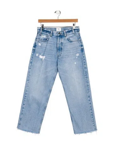 Pre-owned Anine Bing Gavin Straight Leg Jeans In Blue