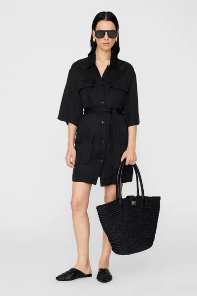 Anine Bing Geri Dress - Washed Black S
