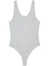 Anine Bing Ribbed Bodysuit Scoop Back In Gray