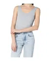 Anine Bing Ribbed Bodysuit Scoop Back In Gray
