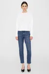 Anine Bing Spencer Sweatshirt In Medium Heather Grey In Ivory