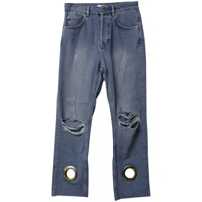 Anine Bing Giovanna Cropped Jeans In Blue Cotton