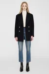 Anine Bing Glenn Peacoat In Black In Oat