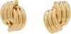 Anine Bing Gold Crossover Ribbed Earrings In Gold