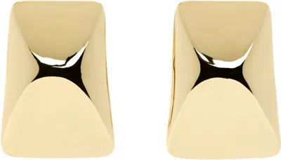 ANINE BING GOLD CURVED RECTANGLE EARRINGS
