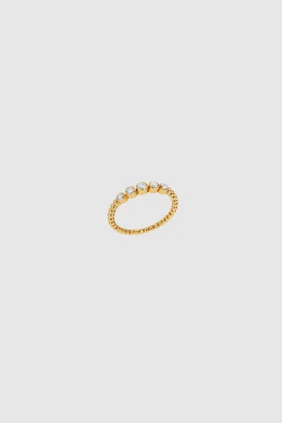 Anine Bing Gradual Diamond Pinky Ring In 14k Gold
