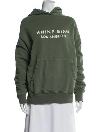 Pre-owned Anine Bing Graphic Print Bomber Jacket In Green