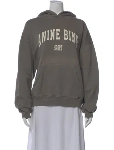 Pre-owned Anine Bing Graphic Print Crew Neck Hoodie In Neutral