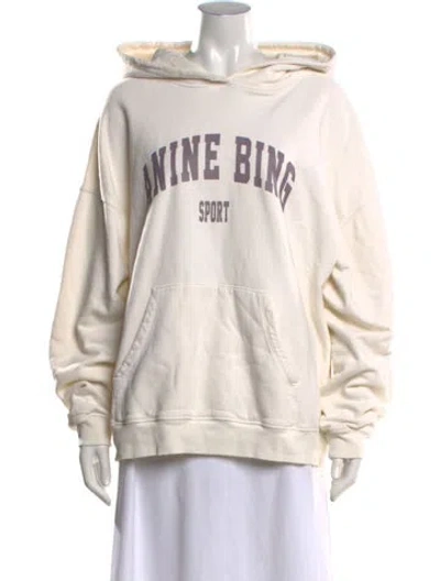 Pre-owned Anine Bing Graphic Print Crew Neck Hoodie In Neutrals