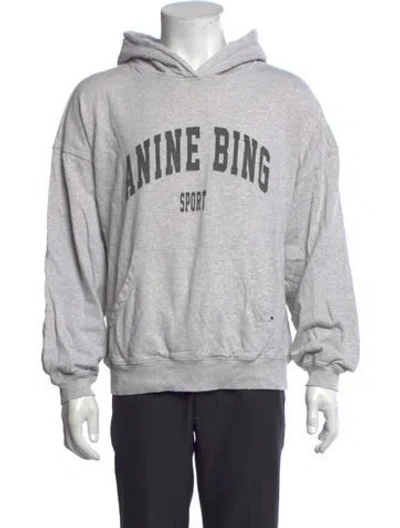 Pre-owned Anine Bing Graphic Print Crew Neck Hoodie In White