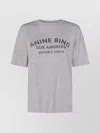 Anine Bing Graphic Print Crew Neck Short Sleeve Top In Gray