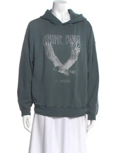 Pre-owned Anine Bing Graphic Print Crew Neck Sweater In Blue