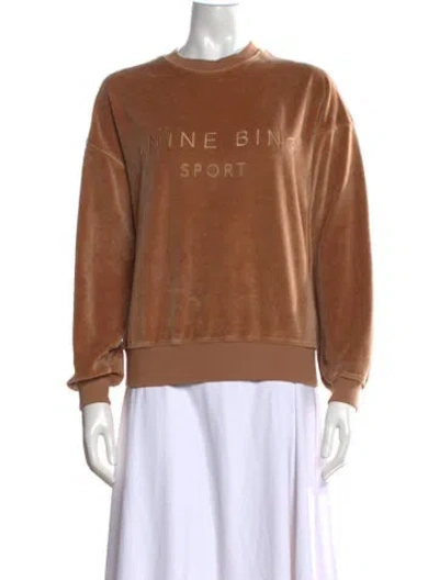 Pre-owned Anine Bing Graphic Print Crew Neck Sweater In Brown