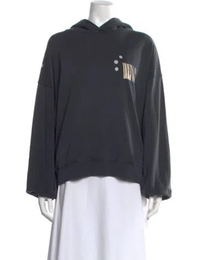 Pre-owned Anine Bing Graphic Print Crew Neck Sweater In Gray