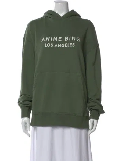 Pre-owned Anine Bing Graphic Print Crew Neck Sweater In Green