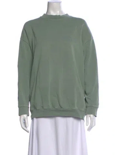 Pre-owned Anine Bing Graphic Print Crew Neck Sweater In Green