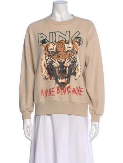 Pre-owned Anine Bing Graphic Print Crew Neck Sweater In Neutral