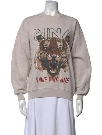 Pre-owned Anine Bing Graphic Print Crew Neck Sweater In Neutral