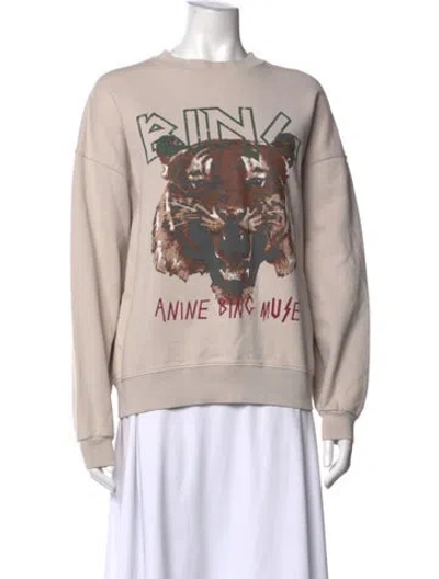 Pre-owned Anine Bing Graphic Print Crew Neck Sweater In Neutral