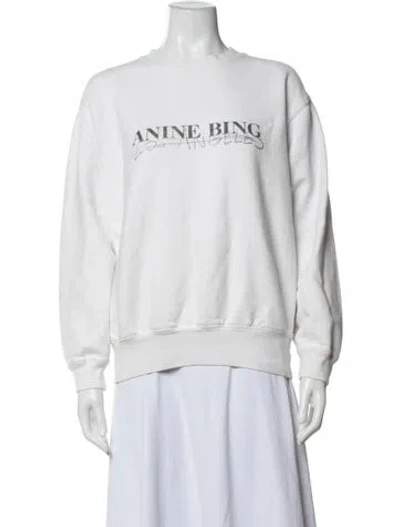 Pre-owned Anine Bing Graphic Print Crew Neck Sweater In Neutral