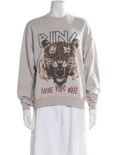 Pre-owned Anine Bing Graphic Print Crew Neck Sweater In Purple