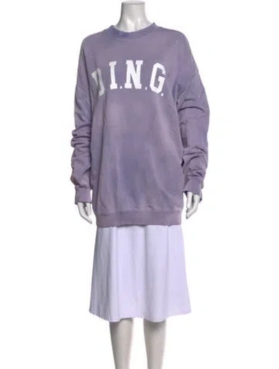 Pre-owned Anine Bing Graphic Print Crew Neck Sweater In Purple