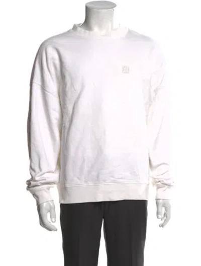 Pre-owned Anine Bing Graphic Print Crew Neck Sweater In White