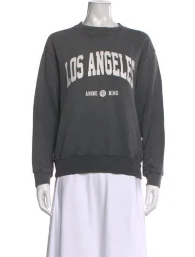 Pre-owned Anine Bing Graphic Print Crew Neck Sweatshirt In Multi