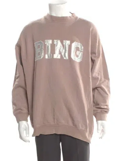 Pre-owned Anine Bing Graphic Print Crew Neck Sweatshirt In Multi