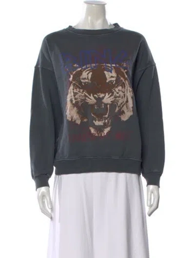 Pre-owned Anine Bing Graphic Print Crew Neck Sweatshirt In Multi