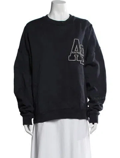 Pre-owned Anine Bing Graphic Print Crew Neck Sweatshirt In Multi