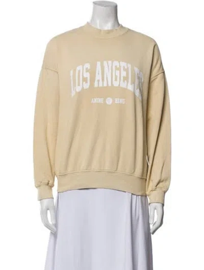 Pre-owned Anine Bing Graphic Print Crew Neck Sweatshirt In Neutral