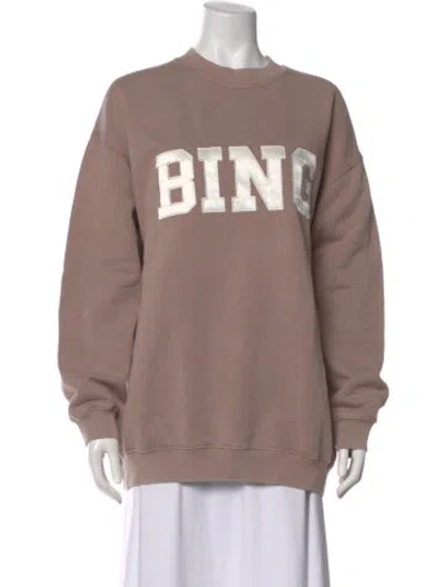 Pre-owned Anine Bing Graphic Print Crew Neck Sweatshirt In Neutral